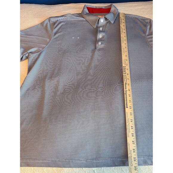 Oobe Chick-Fil-A Mens XL Uniform Blue Striped Polo Recycled Fabric Workwear - Picture 9 of 9